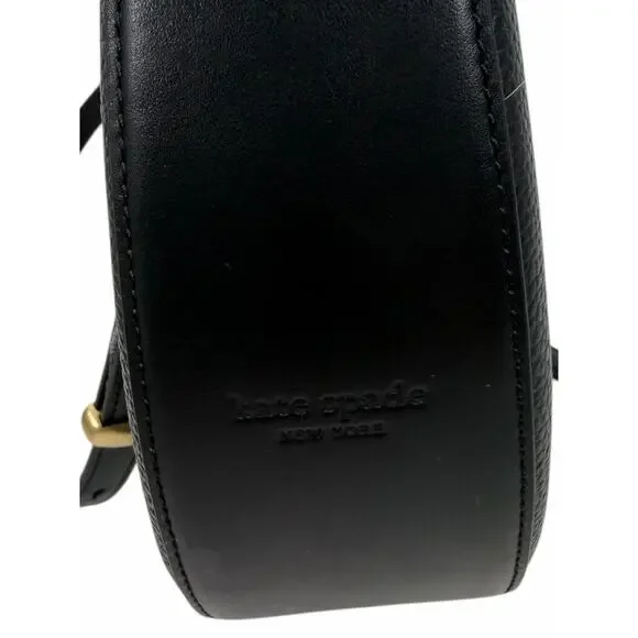 Kate Spade Duo Small Pebbled Leather Crossbody Bag Black Gold - Picture 11 of 16